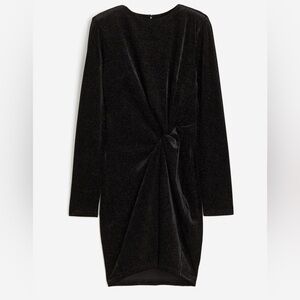 H&M Black Knot-detail Dress Sz X-Large